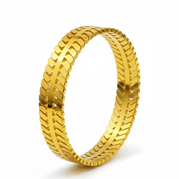 Golden Track Bracelet - Angled Product Shot