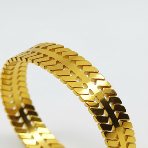 Luxury Gold Track Bracelet - Circular Standing View