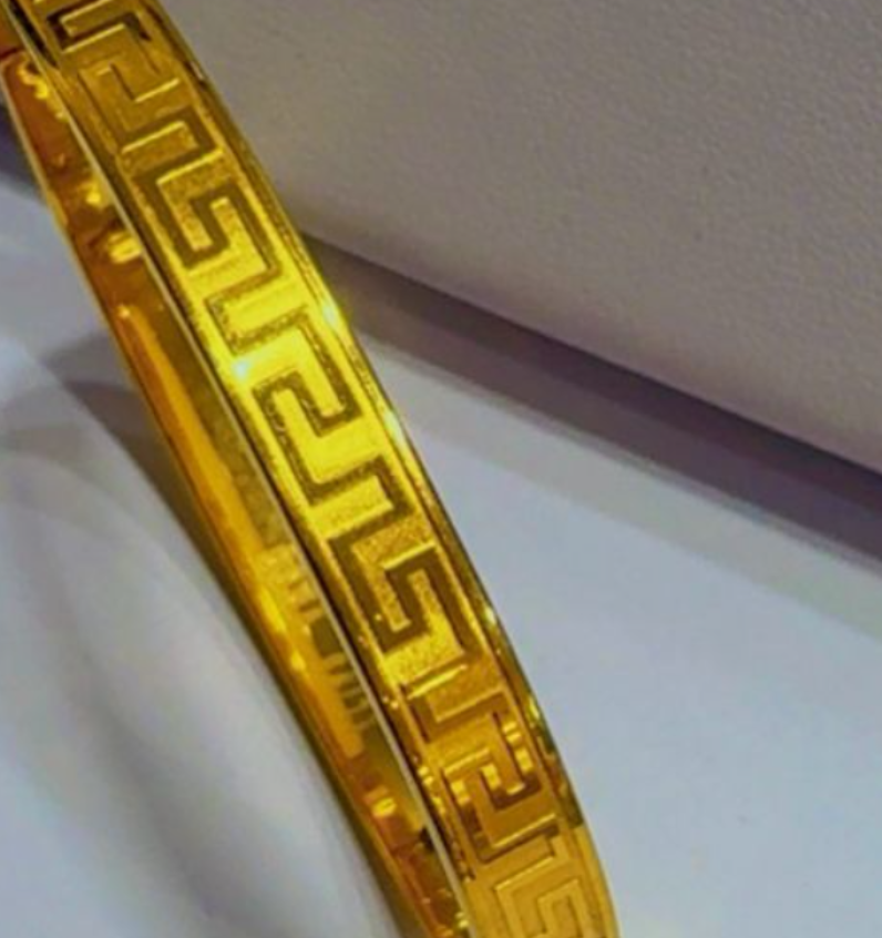 Maze Bracelet - Greek Key Pattern | 24K Gold Plated Stainless Steel