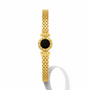 Love Classy Bracelet - Close-up Detail of Mesh Chain Design and LOVE Inscription