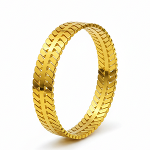 Golden Track Bracelet - Angled Product Shot