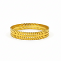 24K Gold Plated Track Bracelet with Chevron Pattern - Premium Stainless Steel
