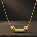Indian Engraved Necklace - 24K Gold Plated Stainless Steel