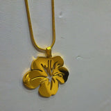 Hibiscus Necklace - 24K Gold Plated Floral Pendant