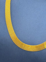 Golden Mesh Necklace - 24K Gold Plated Flat Chain