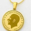 George Necklace - 24K Gold Plated Portrait Coin Pendant