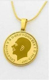 George Necklace - 24K Gold Plated Portrait Coin Pendant