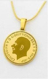 George Necklace - 24K Gold Plated Portrait Coin Pendant