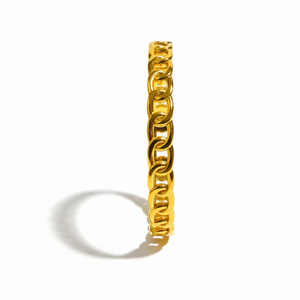 Golden Chain Bangle - Detail shot highlighting the luxurious chain link structure and reflective surface