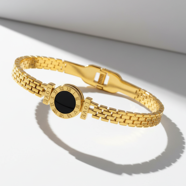 Love Classy Bracelet - Side View Showing Intricate Gold Mesh Pattern