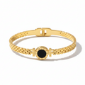  Love Classy Bracelet - 24K Gold Plated with Roman Numerals and Black Center Stone