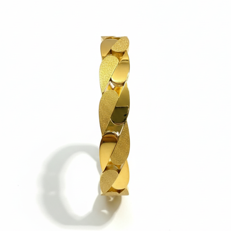 Gold Petal Bangle - Professional Photography Showing Dimensional Depth